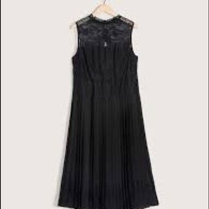 Black Lace and pleat dress